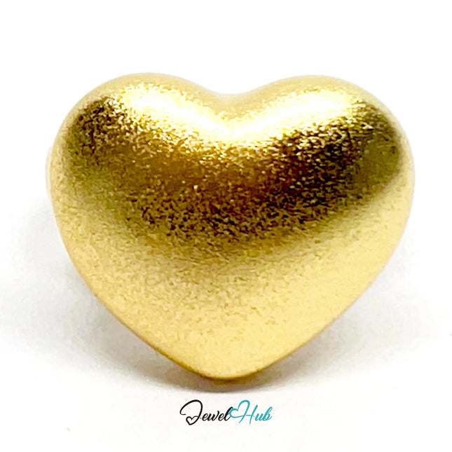 925 Silver Ring (Hallmarked) Gold-Tone Matte Heart · UK L-M-N · US 6–7.5 · 7.48g CA