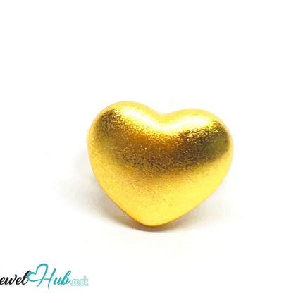 925 Silver Ring (Hallmarked) Gold-Tone Matte Heart · UK L-M-N · US 6–7.5 · 7.48g CA