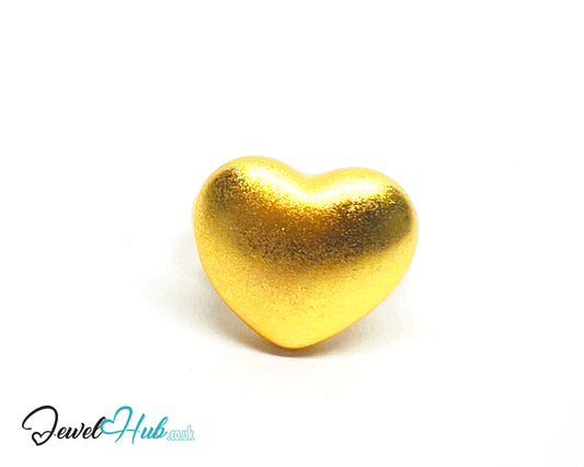 925 Silver Ring (Hallmarked) Gold-Tone Matte Heart · UK L-M-N · US 6–7.5 · 7.48g