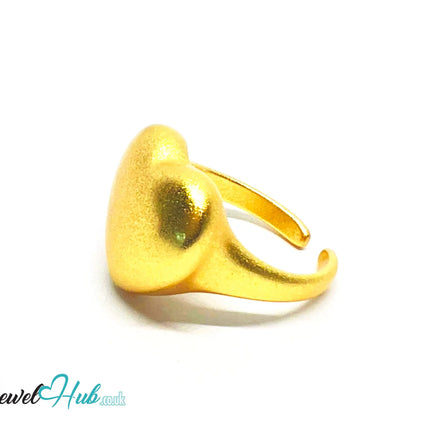 925 Silver Ring (Hallmarked) Gold-Tone Matte Heart · UK L-M-N · US 6–7.5 · 7.48g CA