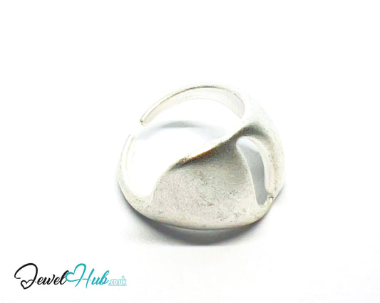 925 Silver Ring (Hallmarked) Matte Asymmetrical Band · UK N-O-P · US 7–8.5 · 5.54g