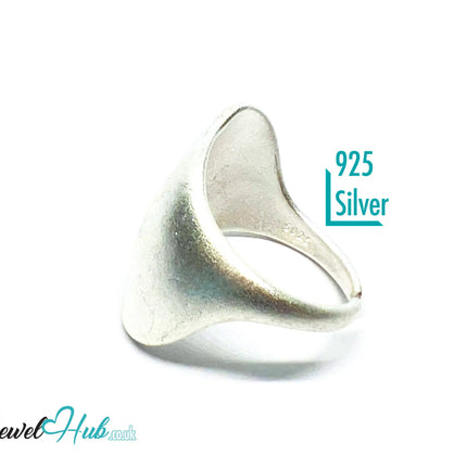 925 Silver Ring (Hallmarked) Matte Asymmetrical Band · UK N-O-P · US 7–8.5 · 5.54g CA