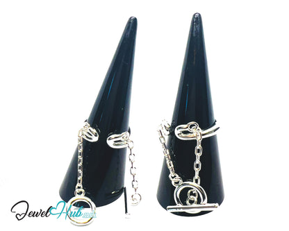 925 Silver Ring Duo (Hallmarked) Chain Connector · UK L · US 6 · 4.85g