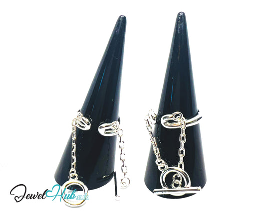 925 Silver Ring Duo (Hallmarked) Chain Connector · UK L · US 6 · 4.85g