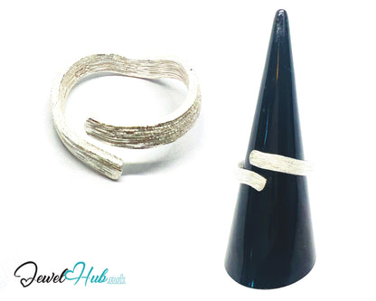 925 Silver Ring (Hallmarked) Bark Texture Band · UK N-O-P · US 7–8.5 · 2.88g