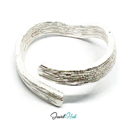 925 Silver Ring (Hallmarked) Bark Texture Band · UK N-O-P · US 7–8.5 · 2.88g CA