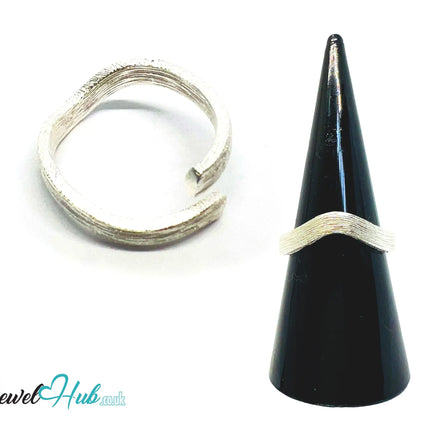925 Silver Ring (Hallmarked) Bark Texture Band · UK N-O-P · US 7–8.5 · 2.88g CA