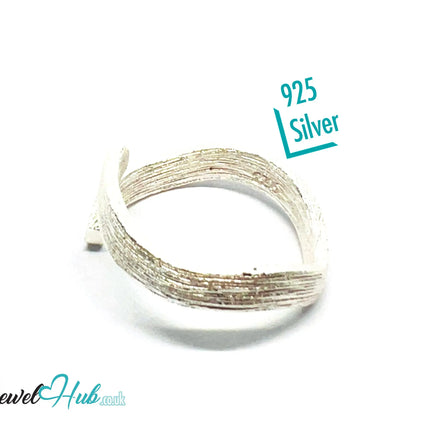 925 Silver Ring (Hallmarked) Bark Texture Band · UK N-O-P · US 7–8.5 · 2.88g CA