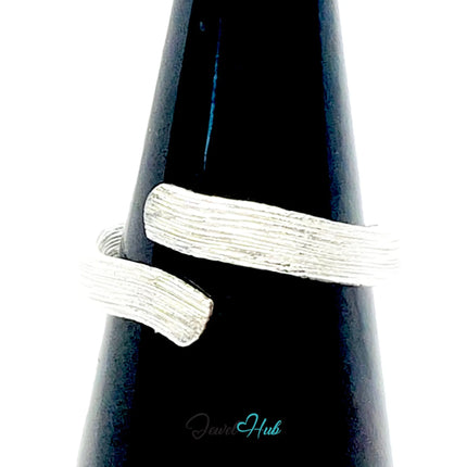 925 Silver Ring (Hallmarked) Bark Texture Band · UK N-O-P · US 7–8.5 · 2.88g CA