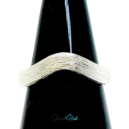 925 Silver Ring (Hallmarked) Bark Texture Band · UK N-O-P · US 7–8.5 · 2.88g CA