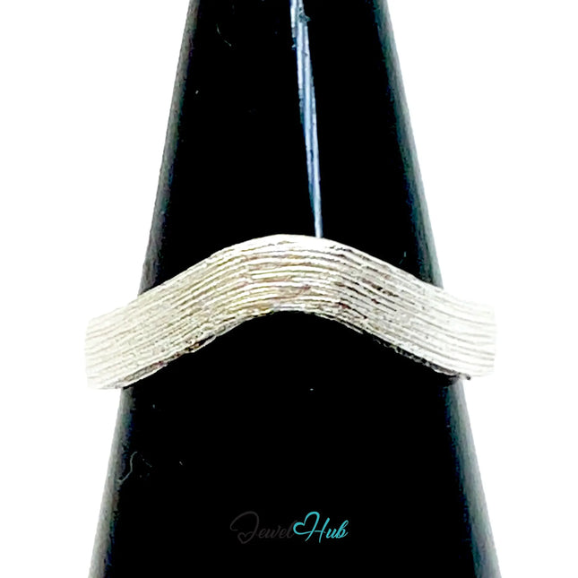 925 Silver Ring (Hallmarked) Bark Texture Band · UK N-O-P · US 7–8.5 · 2.88g CA