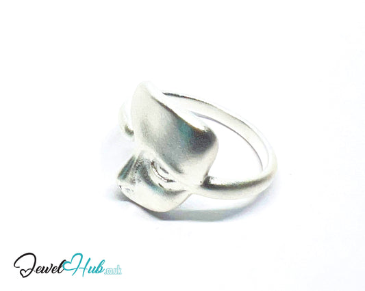 925 Silver Ring (Hallmarked) Abstract Face · UK M-N-O · US 6.5–8 · 3.68g