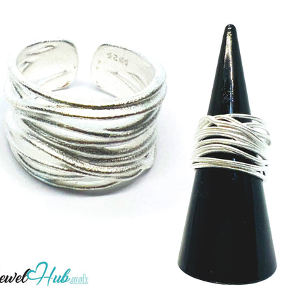 925 Silver Ring (Hallmarked) Contour Loop · UK L-M-N · US 6–7.5 · 5.7g CA