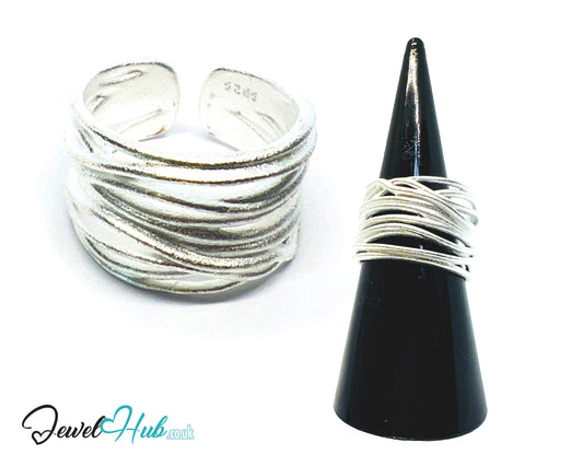 925 Silver Ring (Hallmarked) Contour Loop · UK L-M-N · US 6–7.5 · 5.7g