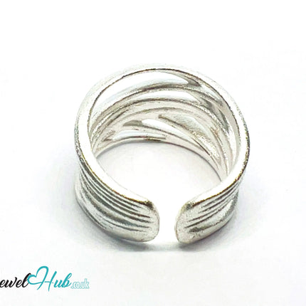 925 Silver Ring (Hallmarked) Contour Loop · UK L-M-N · US 6–7.5 · 5.7g CA