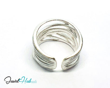 925 Silver Ring (Hallmarked) Contour Loop · UK L-M-N · US 6–7.5 · 5.7g