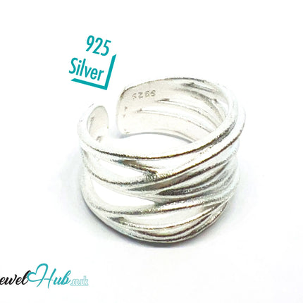 925 Silver Ring (Hallmarked) Contour Loop · UK L-M-N · US 6–7.5 · 5.7g CA