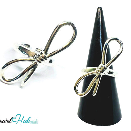 925 Silver Ring (Hallmarked) Sculptural Bow · UK M-N-O · US 6.5–8 · 5.94g CA