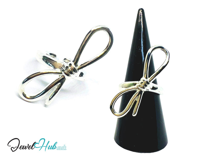 925 Silver Ring (Hallmarked) Sculptural Bow · UK M-N-O · US 6.5–8 · 5.94g CA