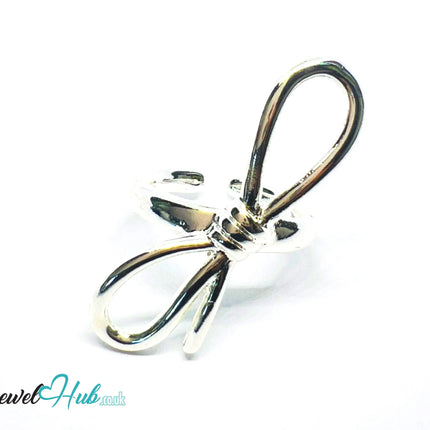 925 Silver Ring (Hallmarked) Sculptural Bow · UK M-N-O · US 6.5–8 · 5.94g CA