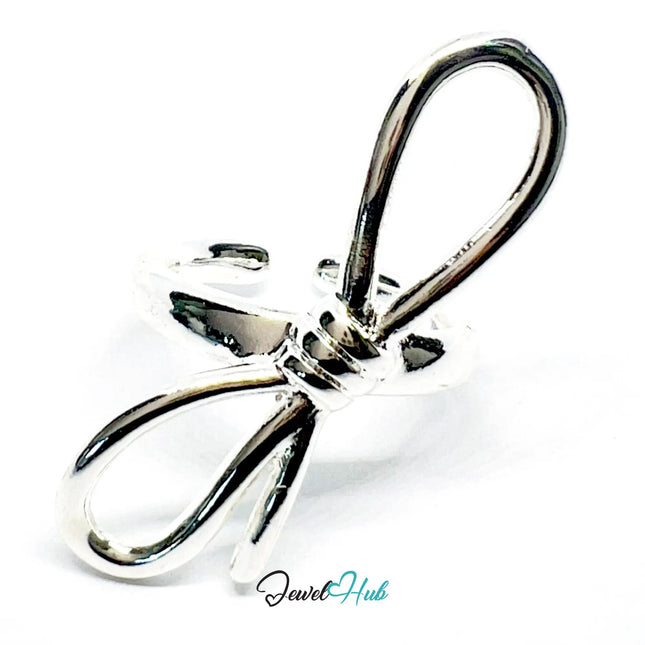 925 Silver Ring (Hallmarked) Sculptural Bow · UK M-N-O · US 6.5–8 · 5.94g CA
