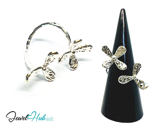 925 Silver Ring (Hallmarked) Propeller Petal · UK M-N-O · US 6.5–8 · 3.86g