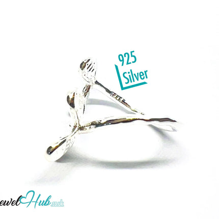 925 Silver Ring (Hallmarked) Propeller Petal · UK M-N-O · US 6.5–8 · 3.86g CA