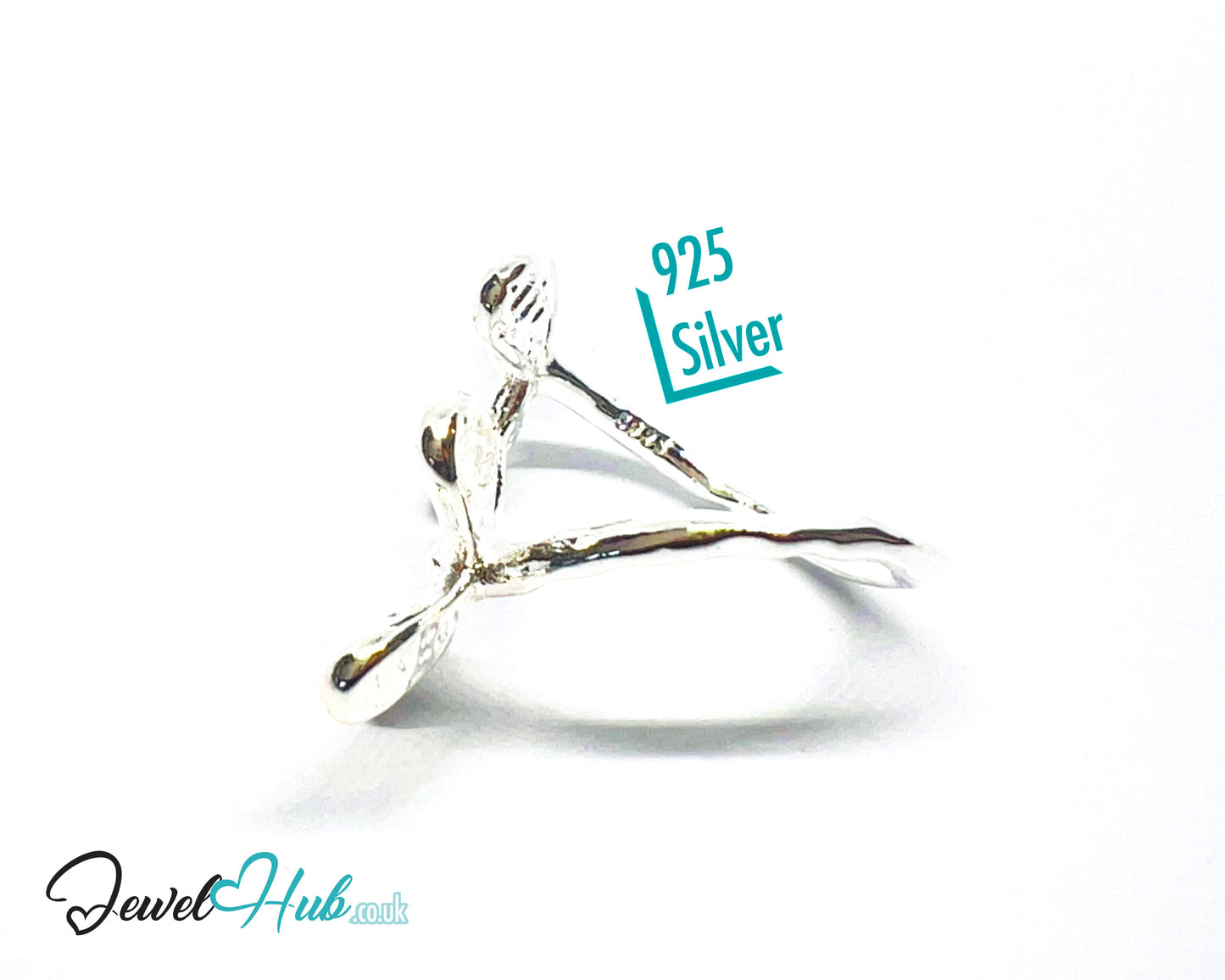 925 Silver Ring (Hallmarked) Propeller Petal · UK M-N-O · US 6.5–8 · 3.86g