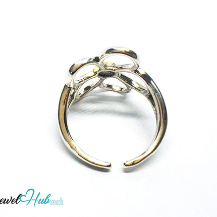 925 Silver & Gold-Tone Flower Ring · UK M-N-O · US 6.5–8 · 3g · Hallmarked CA