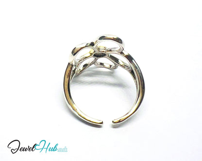 925 Silver & Gold-Tone Flower Ring · UK M-N-O · US 6.5–8 · 3g · Hallmarked
