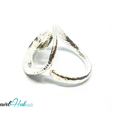 925 Silver Spiral Ring · Textured Finish · UK M-N-O · US 6.5–8 · 5.5g · Hallmarked CA