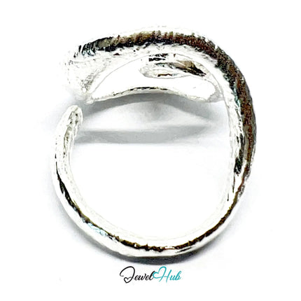 925 Silver Spiral Ring · Textured Finish · UK M-N-O · US 6.5–8 · 5.5g · Hallmarked CA