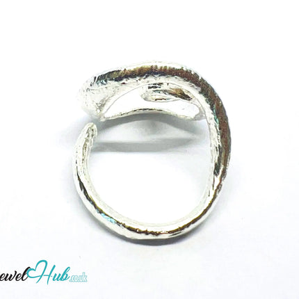 925 Silver Spiral Ring · Textured Finish · UK M-N-O · US 6.5–8 · 5.5g · Hallmarked CA