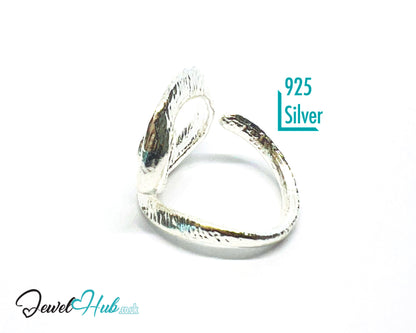 925 Silver Spiral Ring · Textured Finish · UK M-N-O · US 6.5–8 · 5.5g · Hallmarked