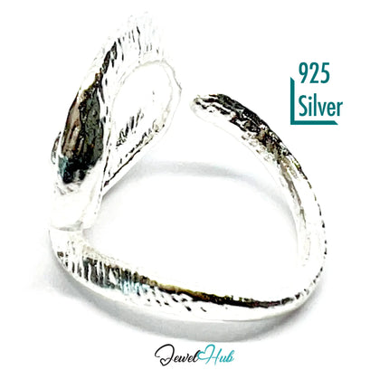 925 Silver Spiral Ring · Textured Finish · UK M-N-O · US 6.5–8 · 5.5g · Hallmarked CA