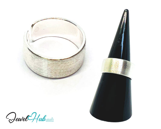 925 Silver Ring · Brushed Matte Finish · UK M-N-O · US 6.5–8 · 5.4g · Hallmarked