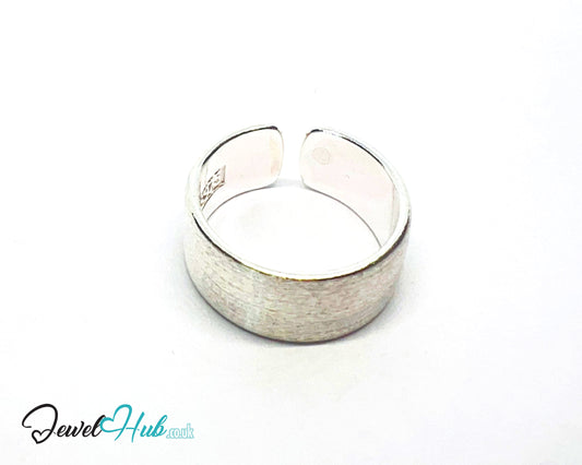 925 Silver Ring · Brushed Matte Finish · UK M-N-O · US 6.5–8 · 5.4g · Hallmarked