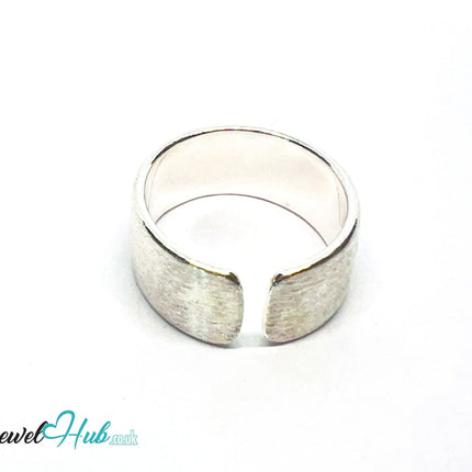 925 Silver Ring · Brushed Matte Finish · UK M-N-O · US 6.5–8 · 5.4g · Hallmarked CA