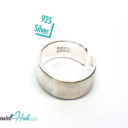 925 Silver Ring · Brushed Matte Finish · UK M-N-O · US 6.5–8 · 5.4g · Hallmarked CA