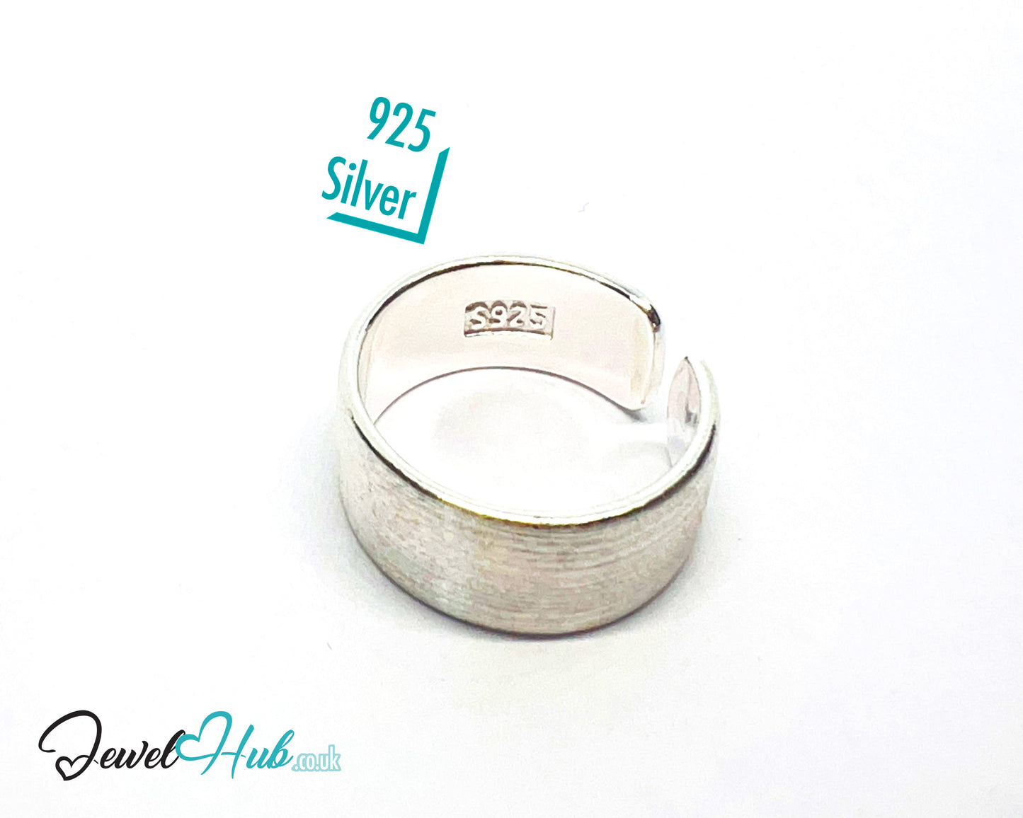 925 Silver Ring · Brushed Matte Finish · UK M-N-O · US 6.5–8 · 5.4g · Hallmarked