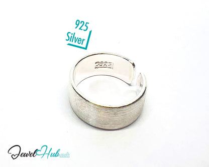 925 Silver Ring · Brushed Matte Finish · UK M-N-O · US 6.5–8 · 5.4g · Hallmarked