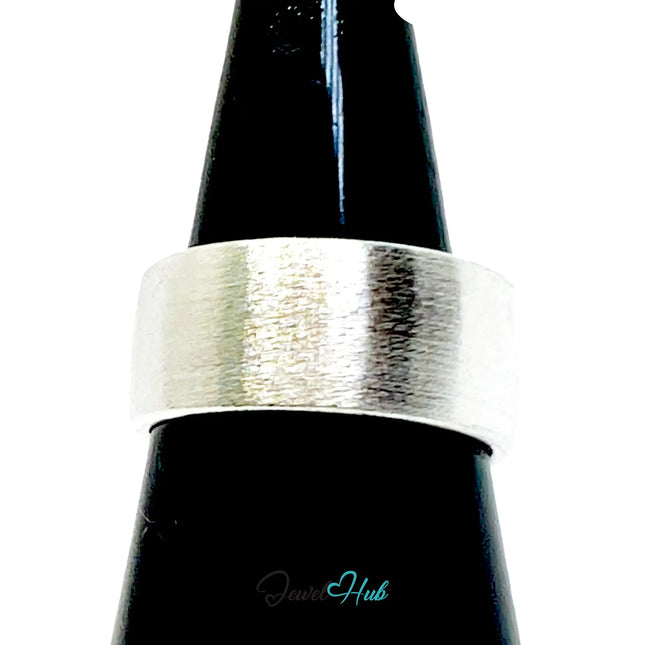 925 Silver Ring · Brushed Matte Finish · UK M-N-O · US 6.5–8 · 5.4g · Hallmarked CA