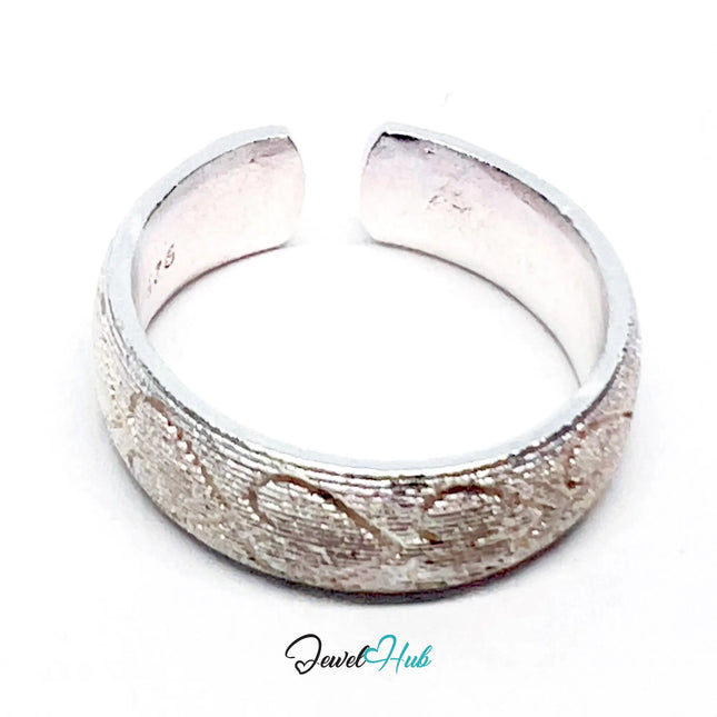 925 Silver Ring · Rose Gold-Plated · Textured Finish · UK O-P-Q · US 7.5–9 · 4.91g · Hallmarked CA