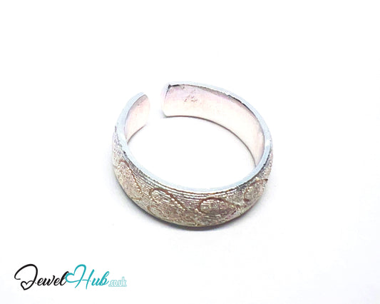 925 Silver Ring · Rose Gold-Plated · Textured Finish · UK O-P-Q · US 7.5–9 · 4.91g · Hallmarked