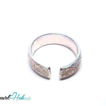 925 Silver Ring · Rose Gold-Plated · Textured Finish · UK O-P-Q · US 7.5–9 · 4.91g · Hallmarked CA