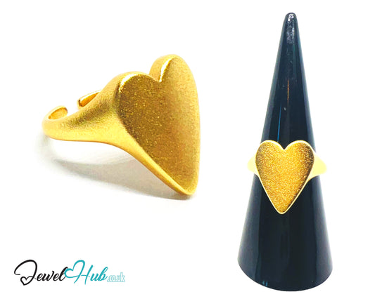 925 Silver Ring · Rose Gold-Plated Heart · Matte Finish · UK L-M-N · US 6–7.5 · 3.58g · Hallmarked