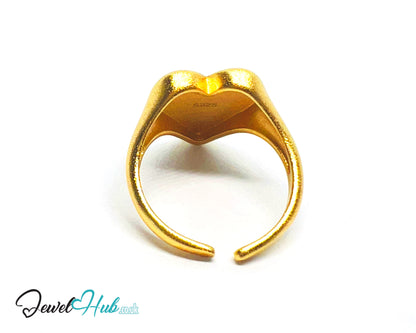925 Silver Ring · Rose Gold-Plated Heart · Matte Finish · UK L-M-N · US 6–7.5 · 3.58g · Hallmarked