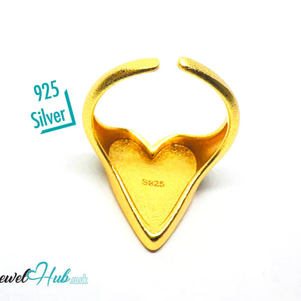 925 Silver Ring · Rose Gold-Plated Heart · Matte Finish · UK L-M-N · US 6–7.5 · 3.58g · Hallmarked CA