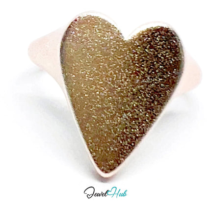 925 Silver Ring · Rose Gold-Plated Glitter Heart · UK L-M-N · US 6–7.5 · 3.46g · Hallmarked CA