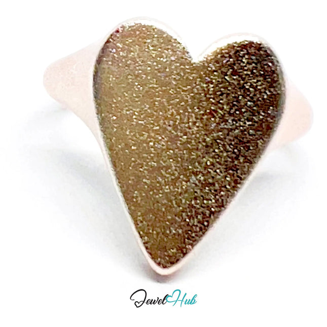925 Silver Ring · Rose Gold-Plated Glitter Heart · UK L-M-N · US 6–7.5 · 3.46g · Hallmarked CA